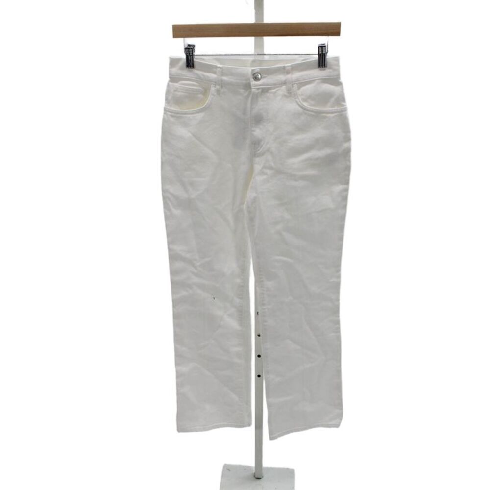 G. Womens Straight Jeans White Mid Rise 100% Cotton Size 27